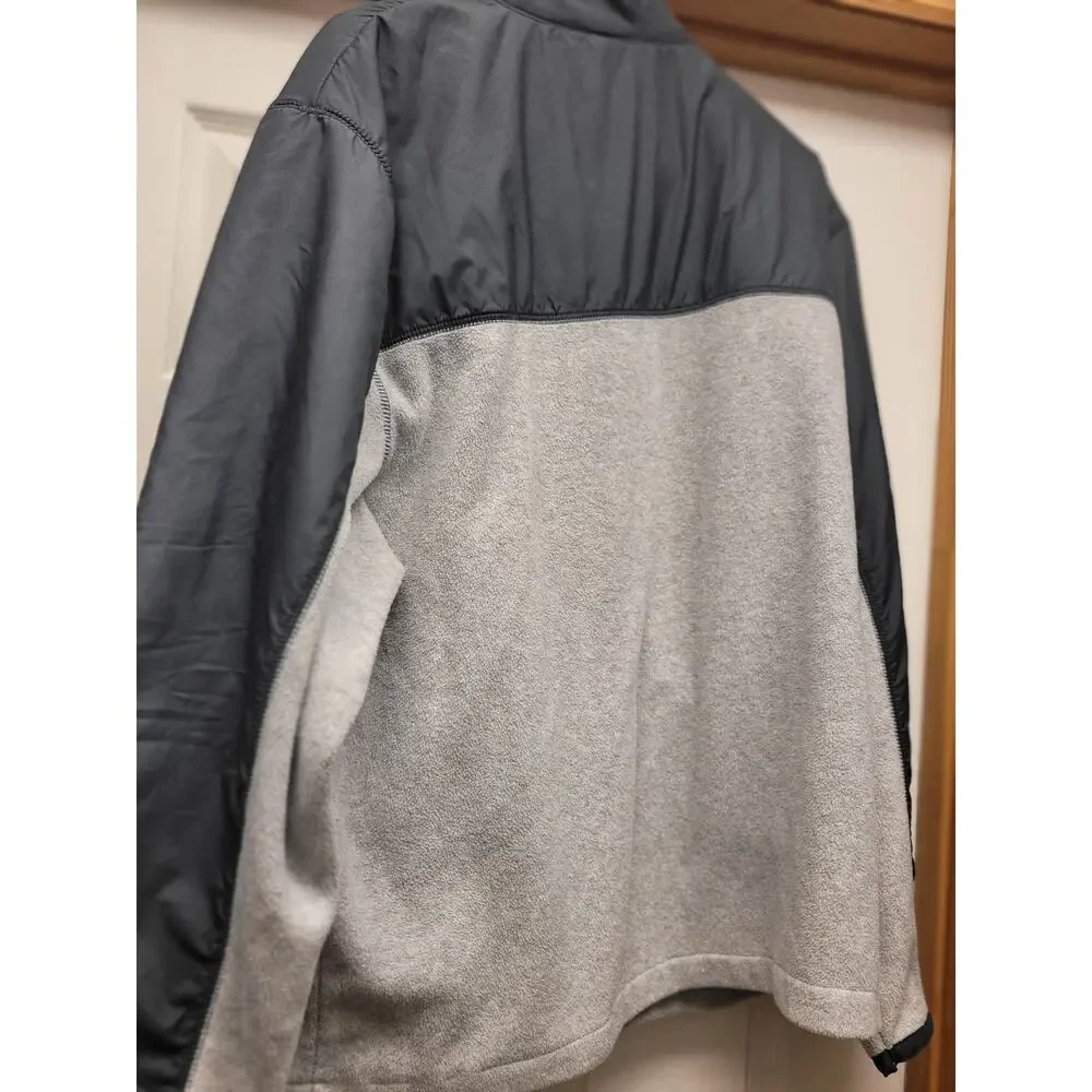 Disney Store Mickey Mouse Full Zip Jacket Gray Black Colorblock Fleece Mens L